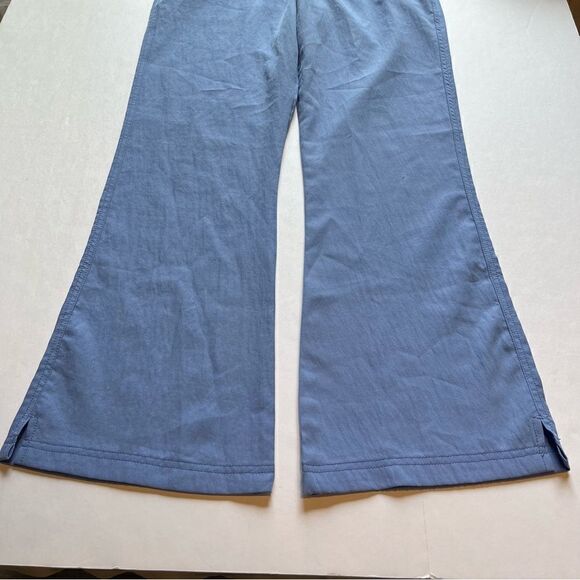 Spread Good Cheer Maternity Pants Size Medium Sky Blue Pull on Flare leg - Picture 3 of 10